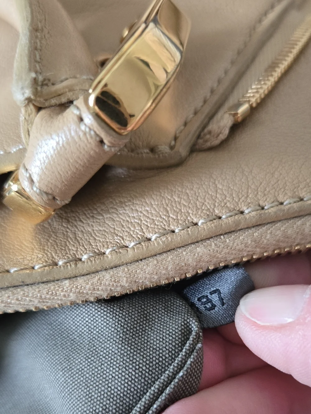 Marc Jacobs Beige Leather Paradise Rio Top-Handle Satchel with Gold Hardware